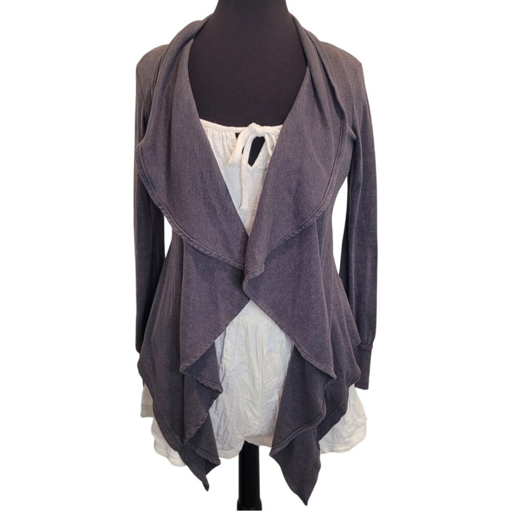 Converse One Star Gray Waterfall Cardigan XS Minimal Grunge Cozy